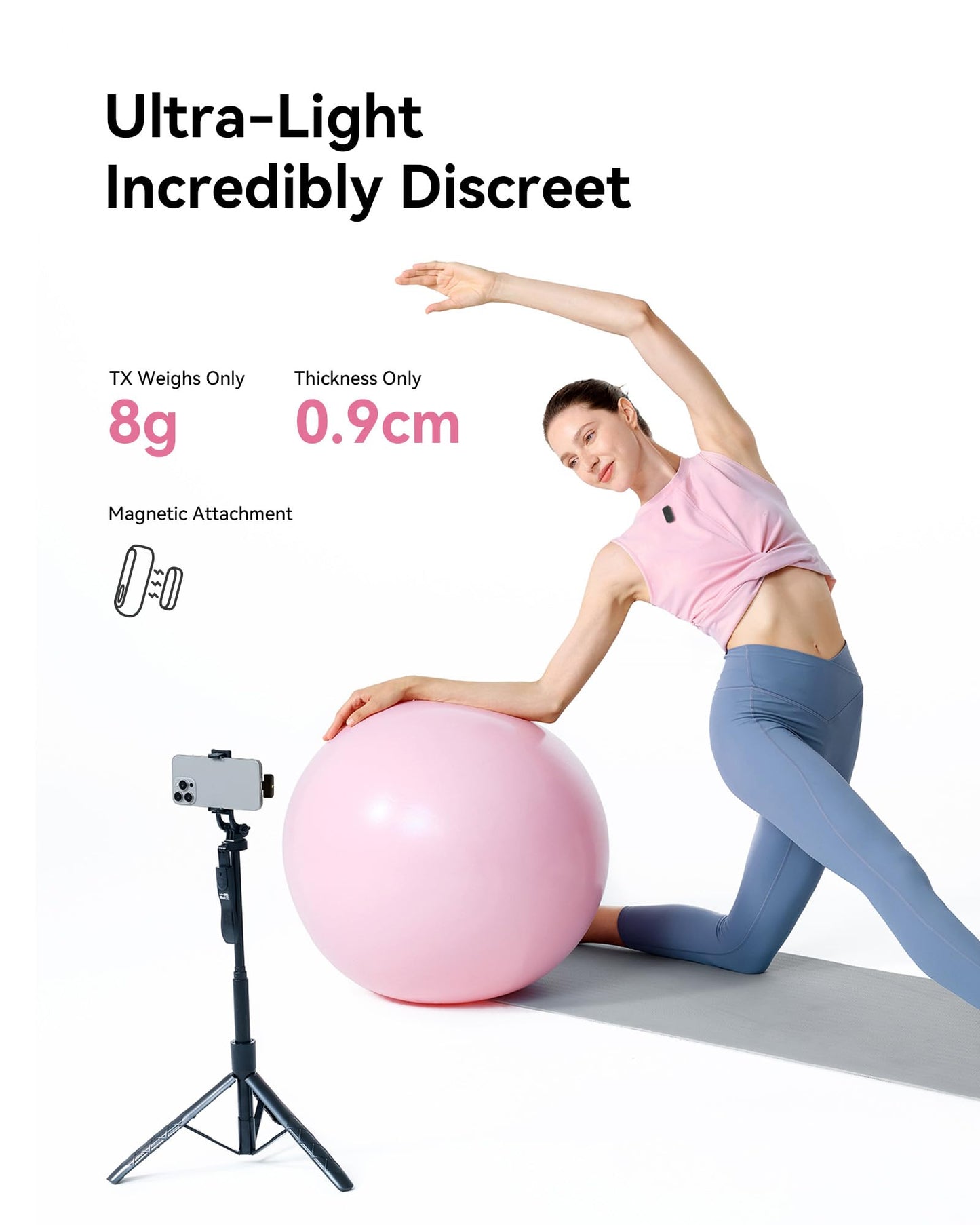 Hollyland Lark A1 Wireless Microphone for iPhone 17/16/15 & Android, 48kHz/24-bit, 3-Level Intelligent Noise Cancel, Magnetic Mini Mic for YouTube, Podcast, Vlogging (Black, 2TX + USB-C RX)