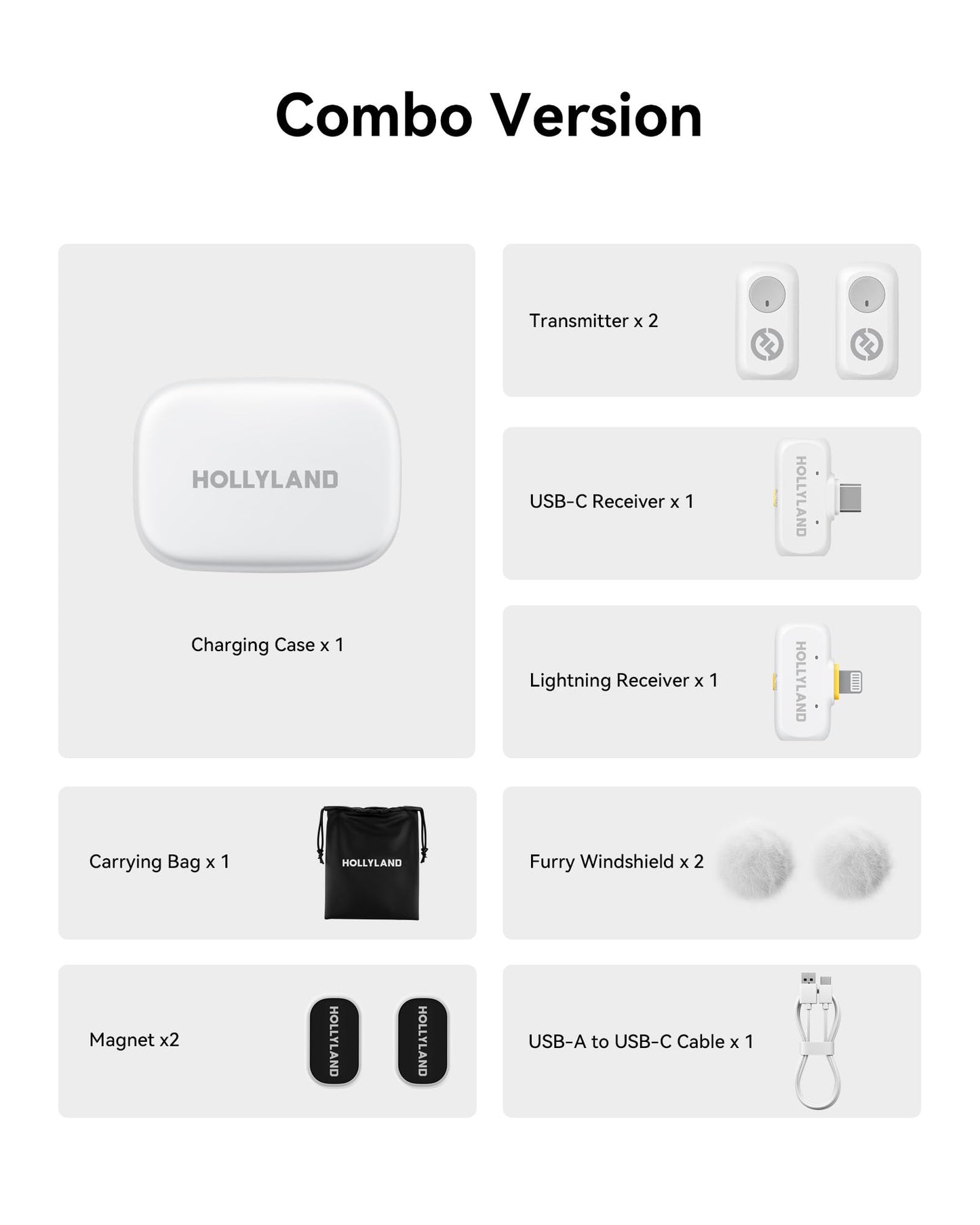 Hollyland Lark A1 Wireless Microphone for iPhone 17/16/15 & Android, 48kHz/24-bit, 3-Level Intelligent Noise Cancel, Magnetic Mini Mic for YouTube, Podcast, Vlogging (Black, 2TX + USB-C RX)