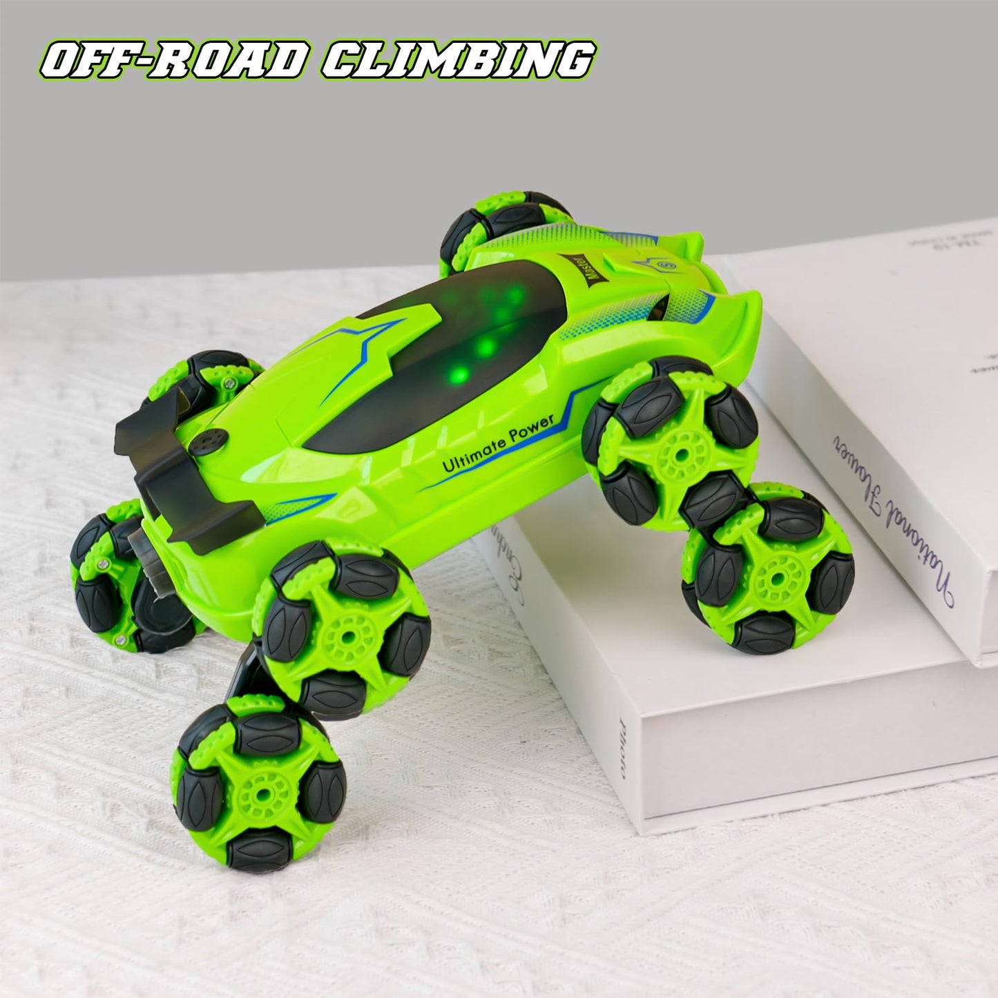 PREPOP Gesture Sensing RC Stunt Car, Birthday for Age 6 7 8-12 13+ Year Old Boys - Cool Toys for Kids, Hand Controlled Remote Control Twist Vehicle with Lights & Music, 4WD Rotating