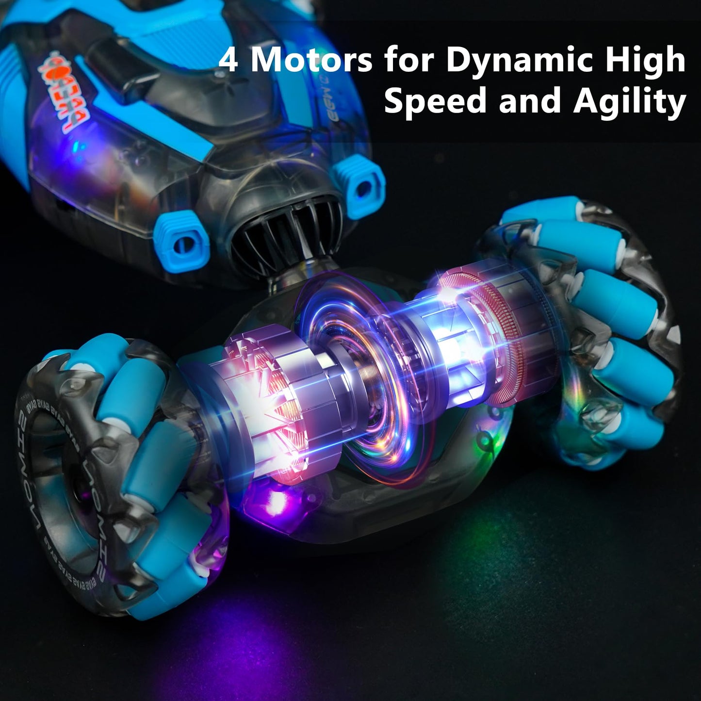 PREPOP Gesture Sensing RC Stunt Car, Birthday for Age 6 7 8-12 13+ Year Old Boys - Cool Toys for Kids, Hand Controlled Remote Control Twist Vehicle with Lights & Music, 4WD Rotating