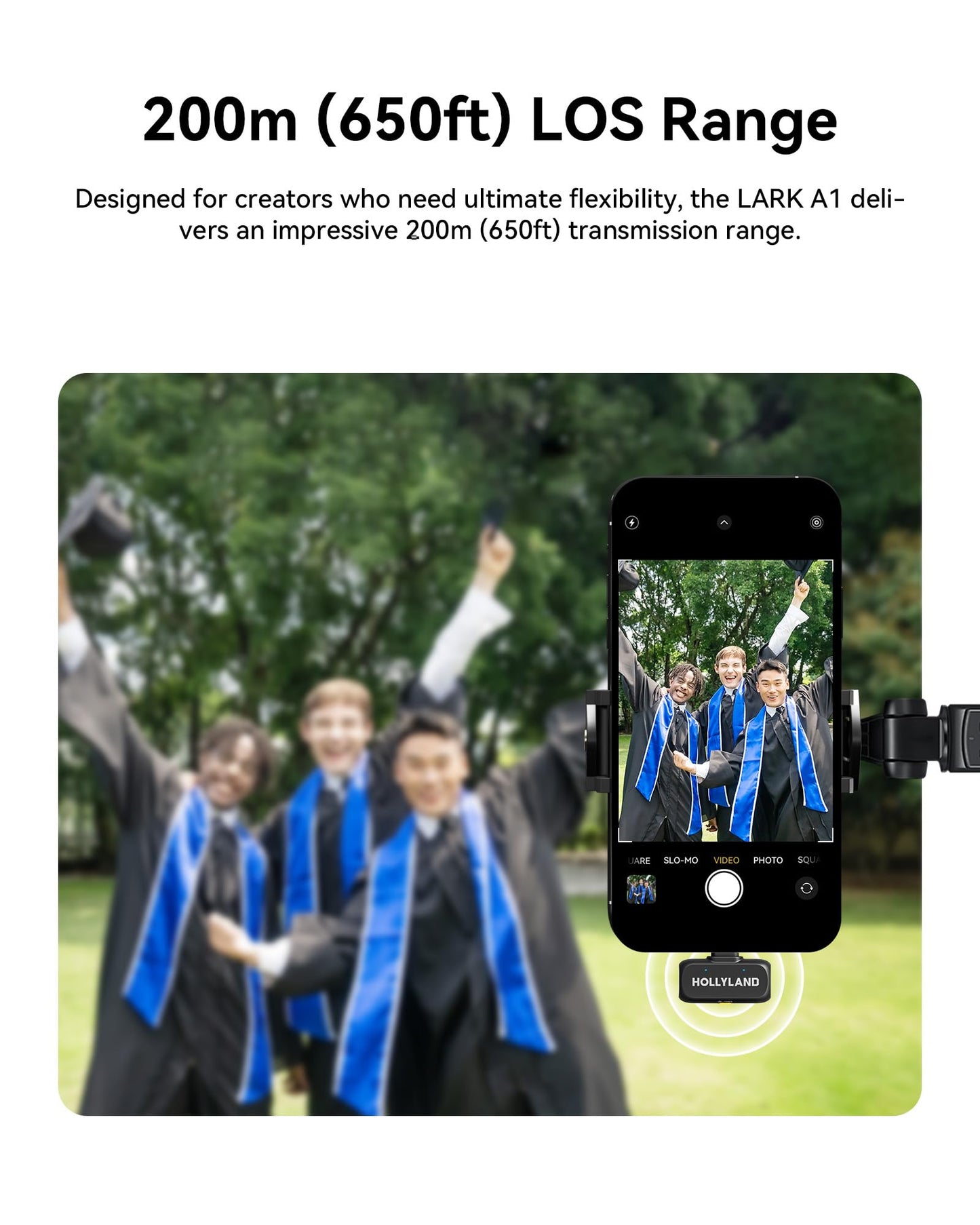 Hollyland Lark A1 Wireless Microphone for iPhone 17/16/15 & Android, 48kHz/24-bit, 3-Level Intelligent Noise Cancel, Magnetic Mini Mic for YouTube, Podcast, Vlogging (Black, 2TX + USB-C RX)