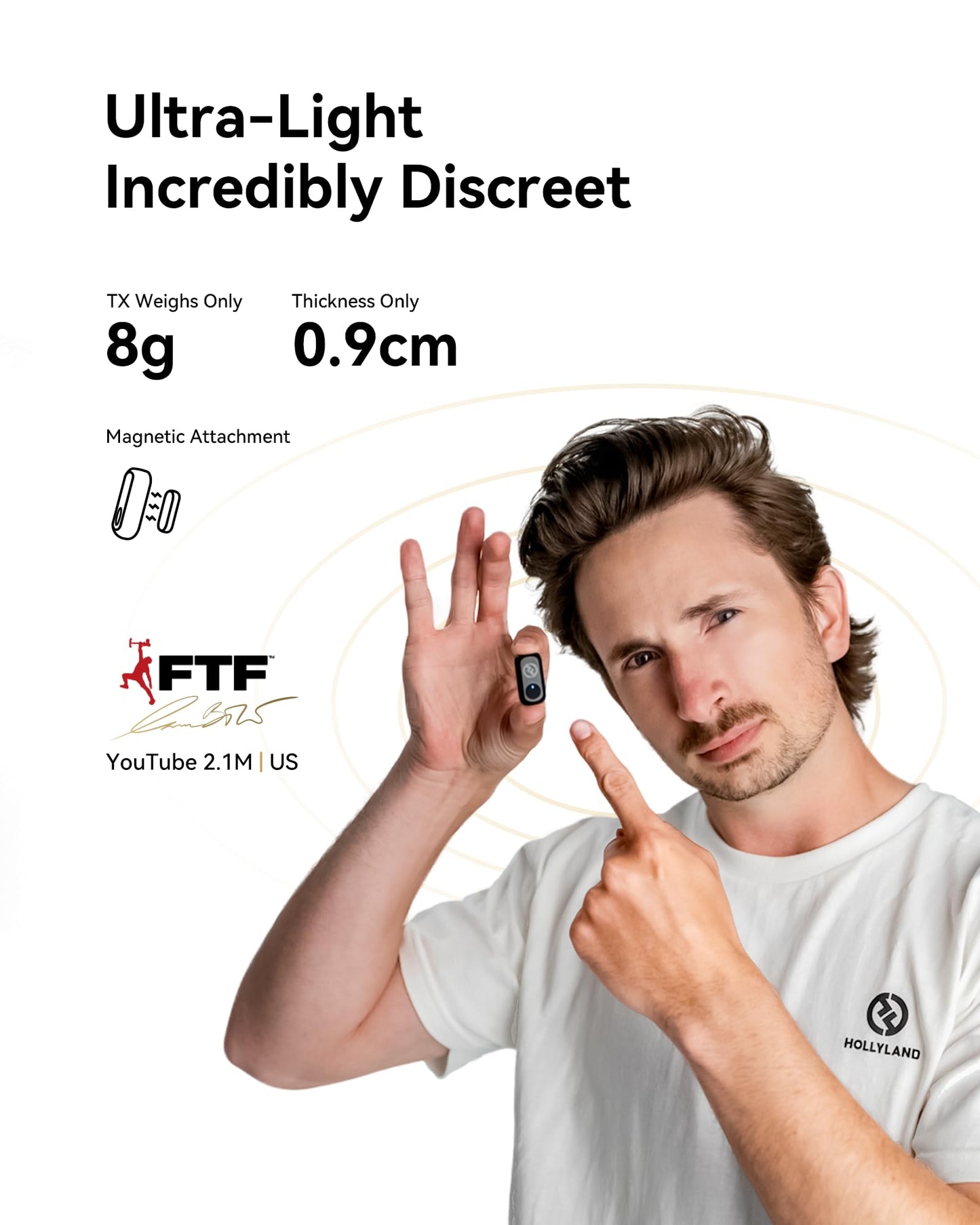 Hollyland Lark A1 Wireless Microphone for iPhone 17/16/15 & Android, 48kHz/24-bit, 3-Level Intelligent Noise Cancel, Magnetic Mini Mic for YouTube, Podcast, Vlogging (Black, 2TX + USB-C RX)