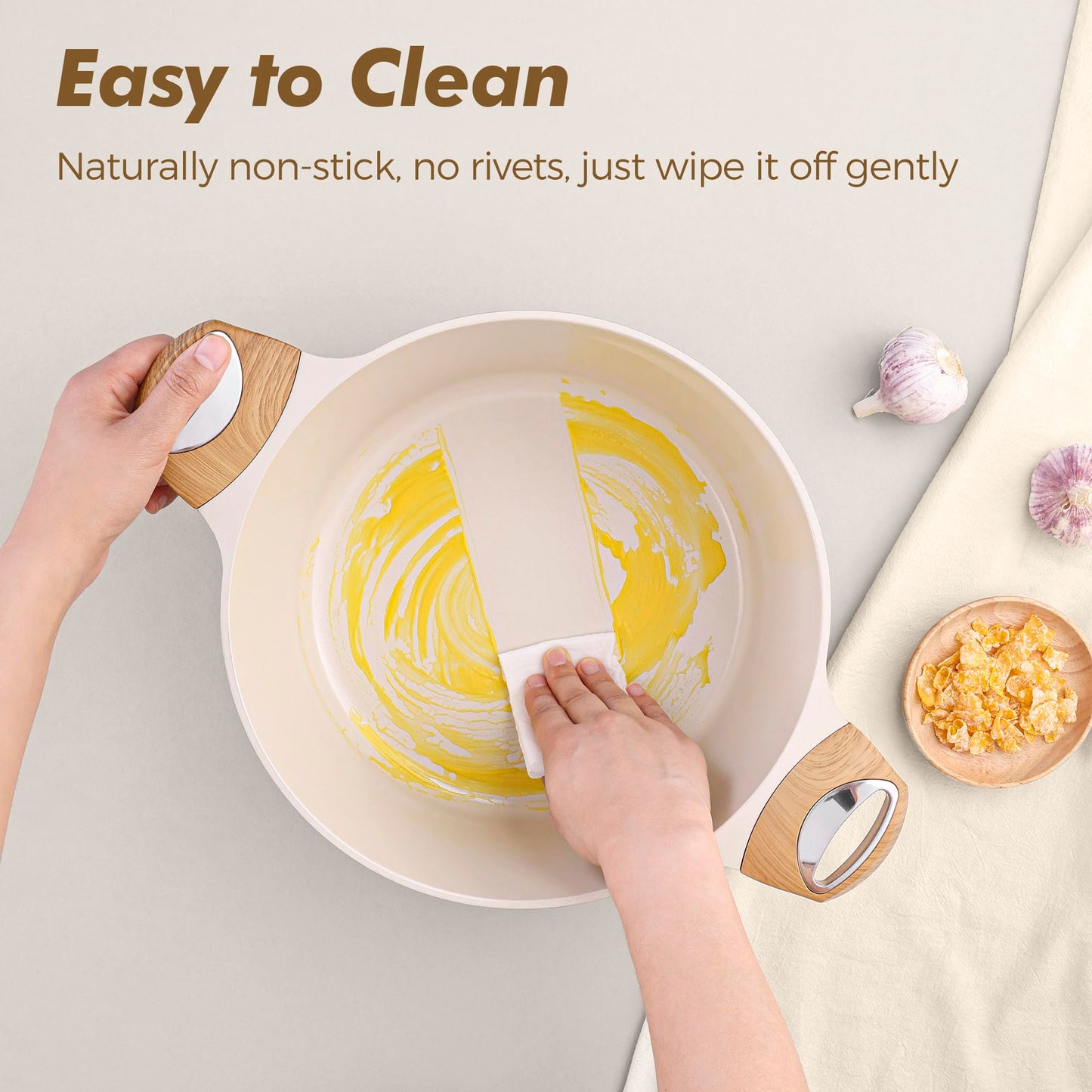 SENSARTE Ceramic Cookware Set, Pots and Pans Set Non stick, 14-Piece Induction Cookware, Non toxic Healthy Non Stick Kitchen Cooking Set, with Frying Pans Set, PFAS PTFE PFOA PFOS Free