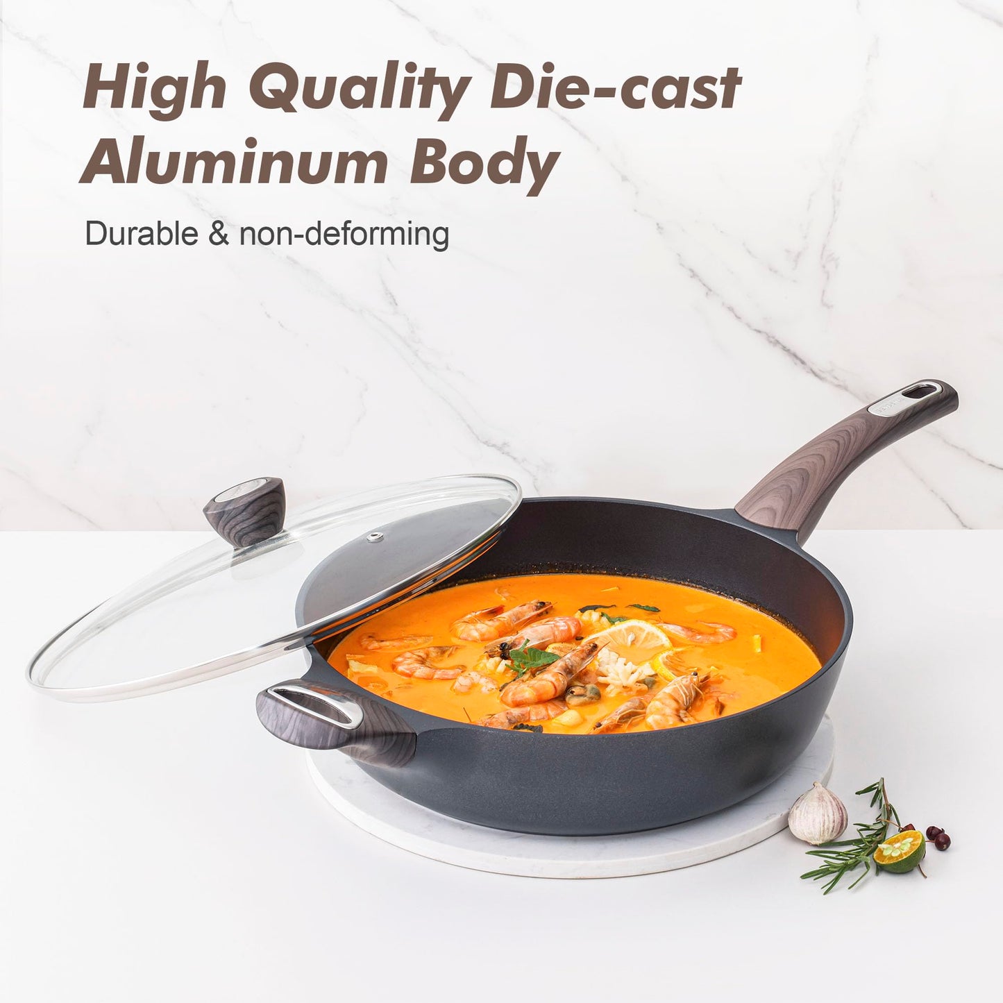 SENSARTE Ceramic Cookware Set, Pots and Pans Set Non stick, 14-Piece Induction Cookware, Non toxic Healthy Non Stick Kitchen Cooking Set, with Frying Pans Set, PFAS PTFE PFOA PFOS Free