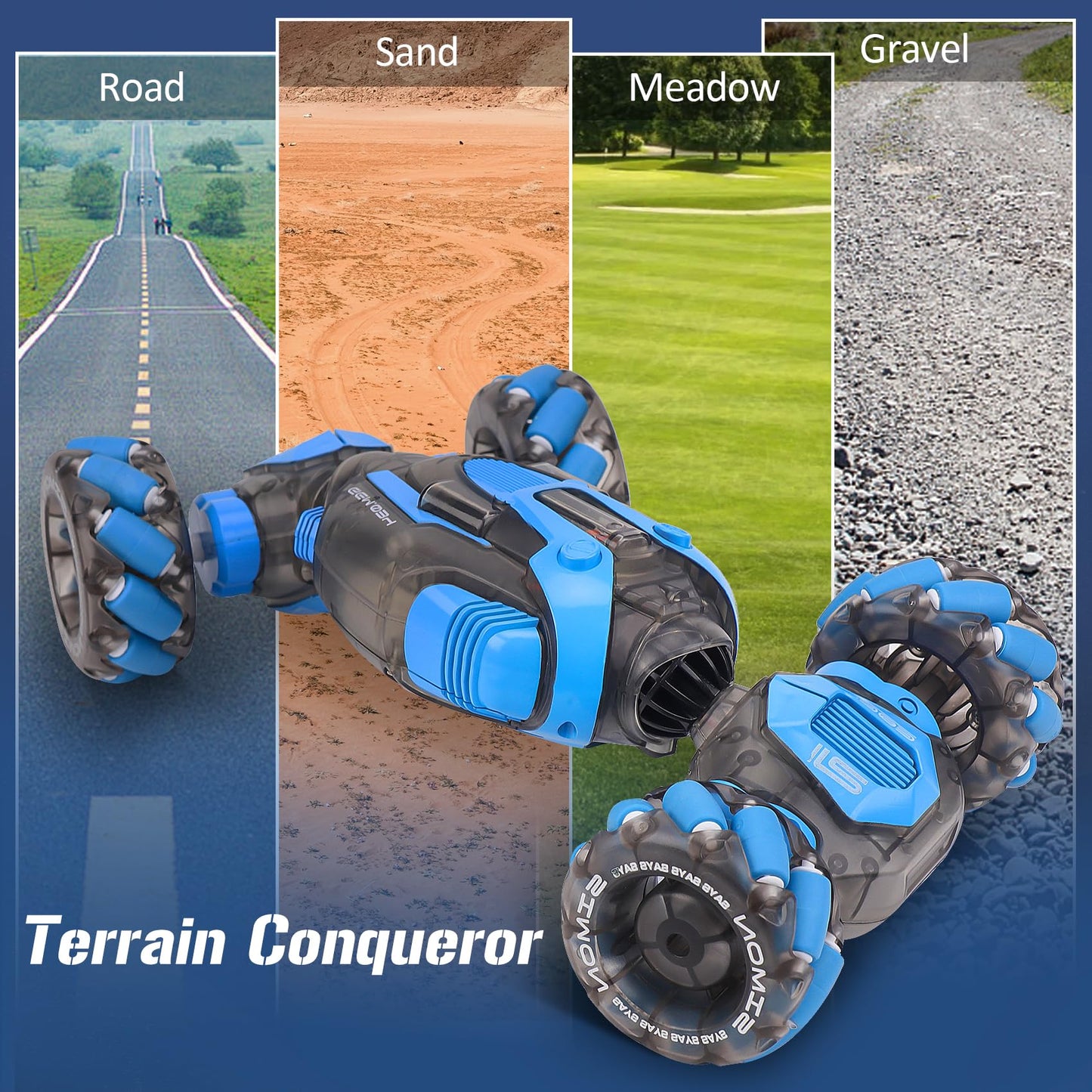 PREPOP Gesture Sensing RC Stunt Car, Birthday for Age 6 7 8-12 13+ Year Old Boys - Cool Toys for Kids, Hand Controlled Remote Control Twist Vehicle with Lights & Music, 4WD Rotating