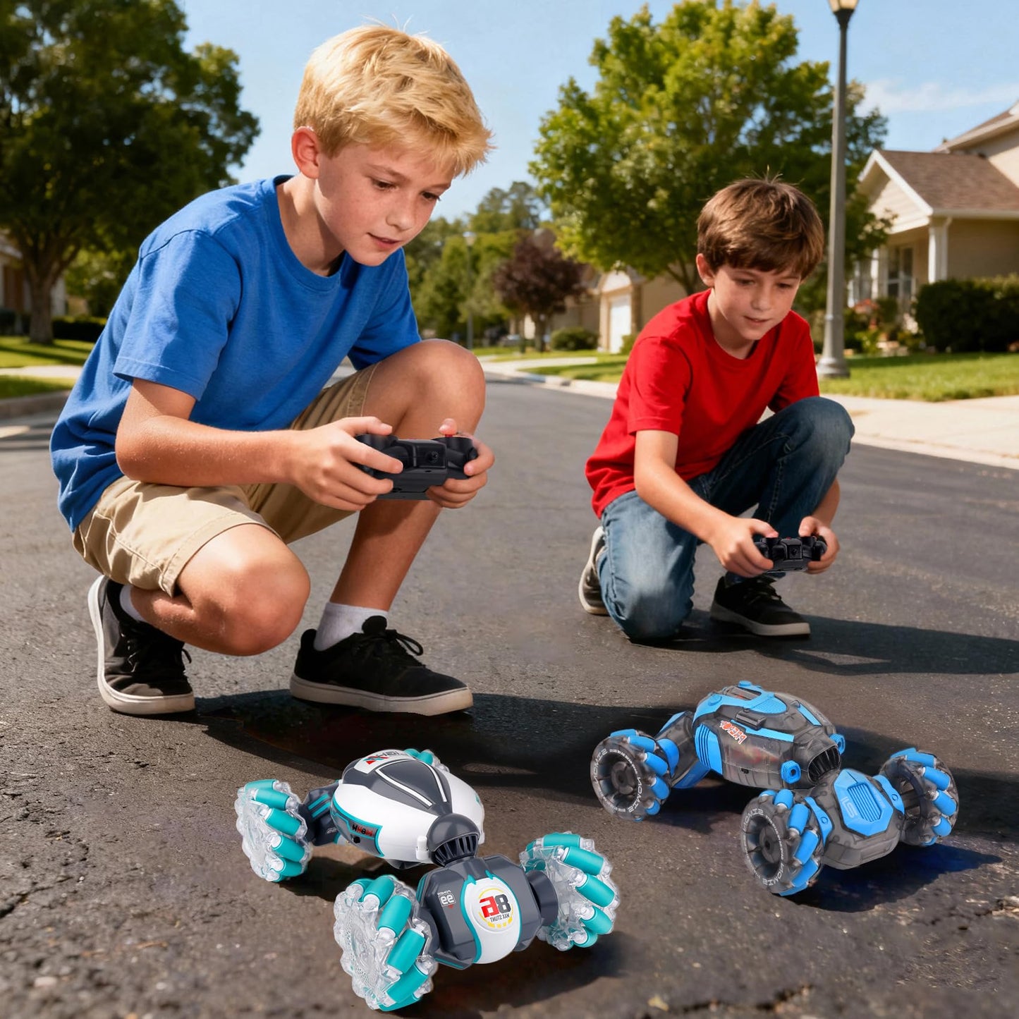 PREPOP Gesture Sensing RC Stunt Car, Birthday for Age 6 7 8-12 13+ Year Old Boys - Cool Toys for Kids, Hand Controlled Remote Control Twist Vehicle with Lights & Music, 4WD Rotating