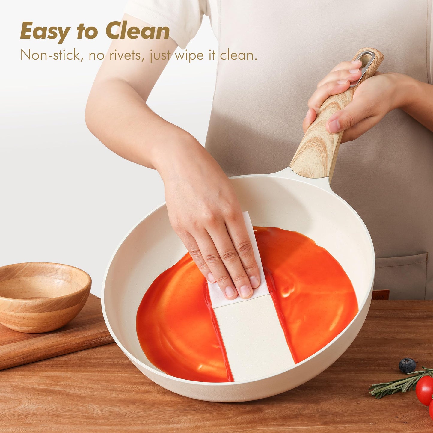 SENSARTE Ceramic Cookware Set, Pots and Pans Set Non stick, 14-Piece Induction Cookware, Non toxic Healthy Non Stick Kitchen Cooking Set, with Frying Pans Set, PFAS PTFE PFOA PFOS Free