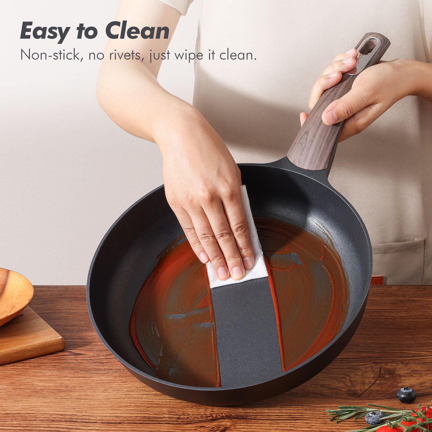 SENSARTE Ceramic Cookware Set, Pots and Pans Set Non stick, 14-Piece Induction Cookware, Non toxic Healthy Non Stick Kitchen Cooking Set, with Frying Pans Set, PFAS PTFE PFOA PFOS Free