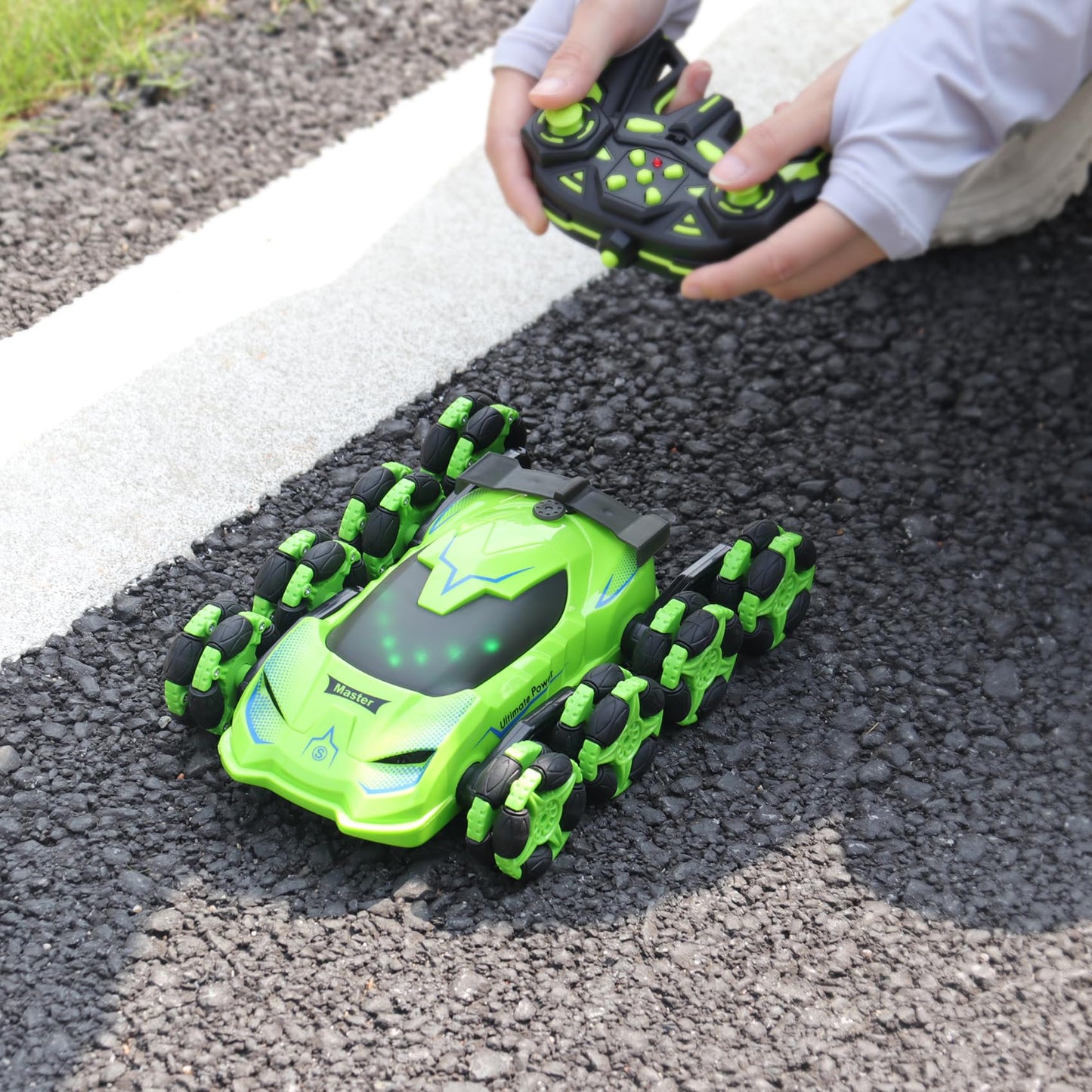 PREPOP Gesture Sensing RC Stunt Car, Birthday for Age 6 7 8-12 13+ Year Old Boys - Cool Toys for Kids, Hand Controlled Remote Control Twist Vehicle with Lights & Music, 4WD Rotating